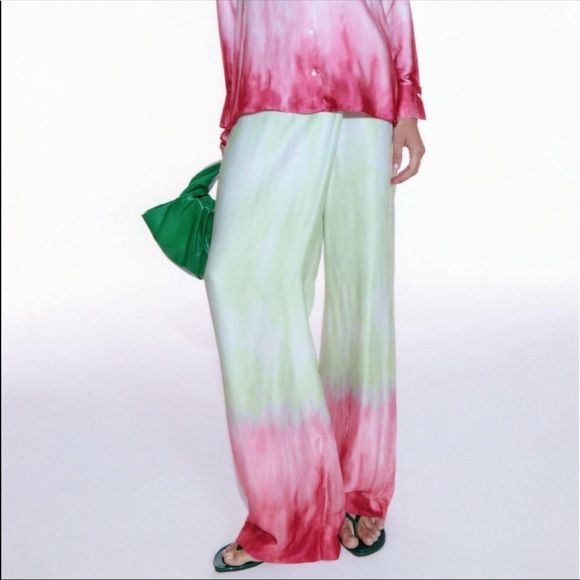 New w/tag size Large Zara Tie Dye Wrap waist Pants Sz. Large - Picture 3 of 5